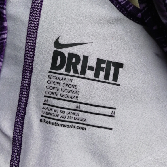 NIKE Dri-Fit G87 Geometric Aztec Racerbank Tank Top Purple Medium - Picture 5 of 9